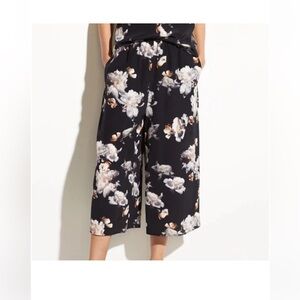 Vince Silk Floral Wide Leg Culottes